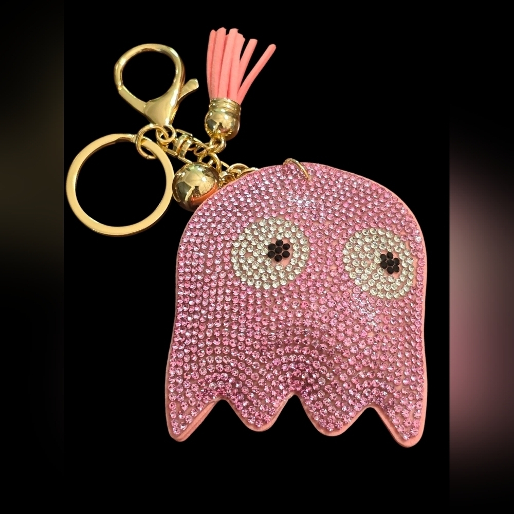 DO NOT PURCHASE Pink Rhinestone Pac Man Ghost Keychain